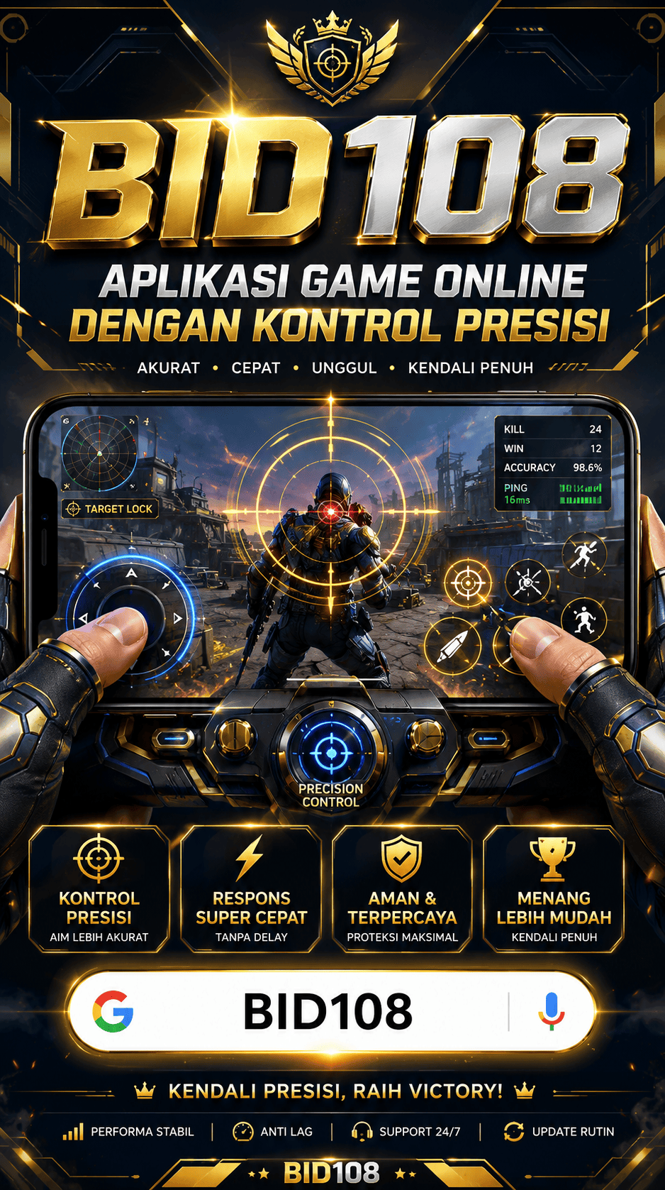 Galeri pratinjau visual BID108 build APK resmi terbaru